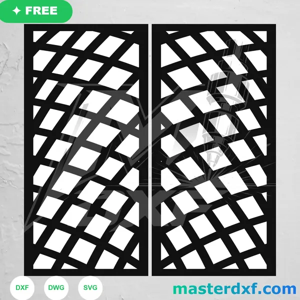 Free Diagonal Diamond Trellis DXF Panel for CNC Screens DXF File